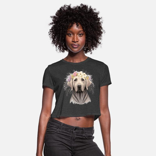 Cute Labrador Retriever Flower Crown Pet Dog Flora
