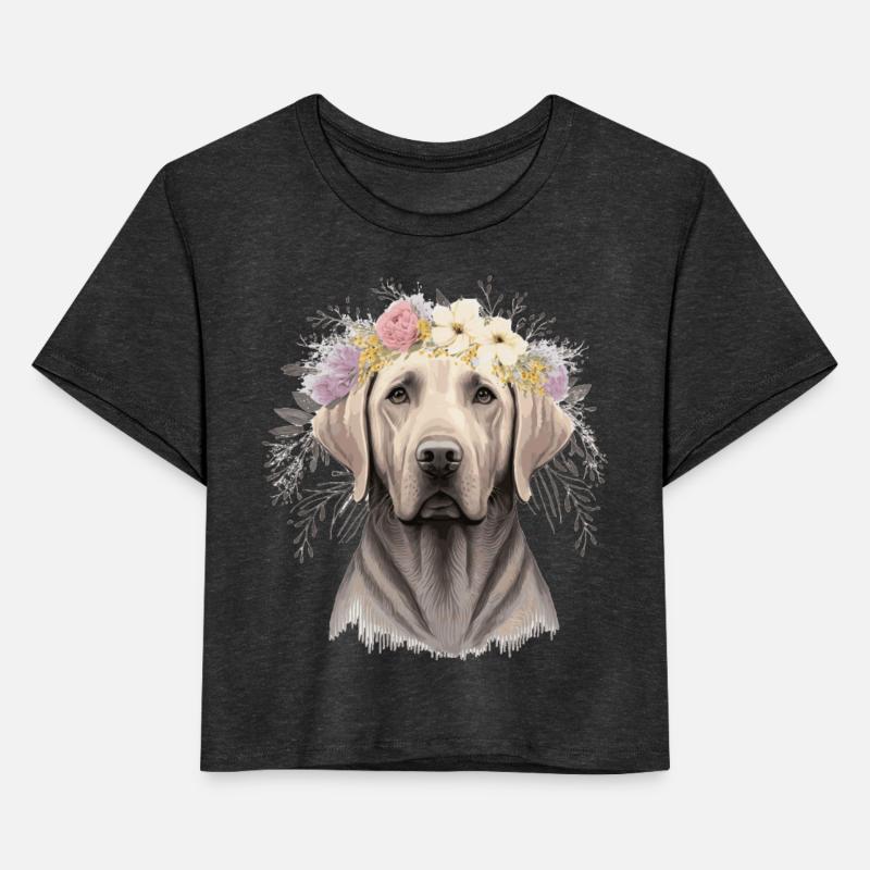 Cute Labrador Retriever Flower Crown Pet Dog Flora