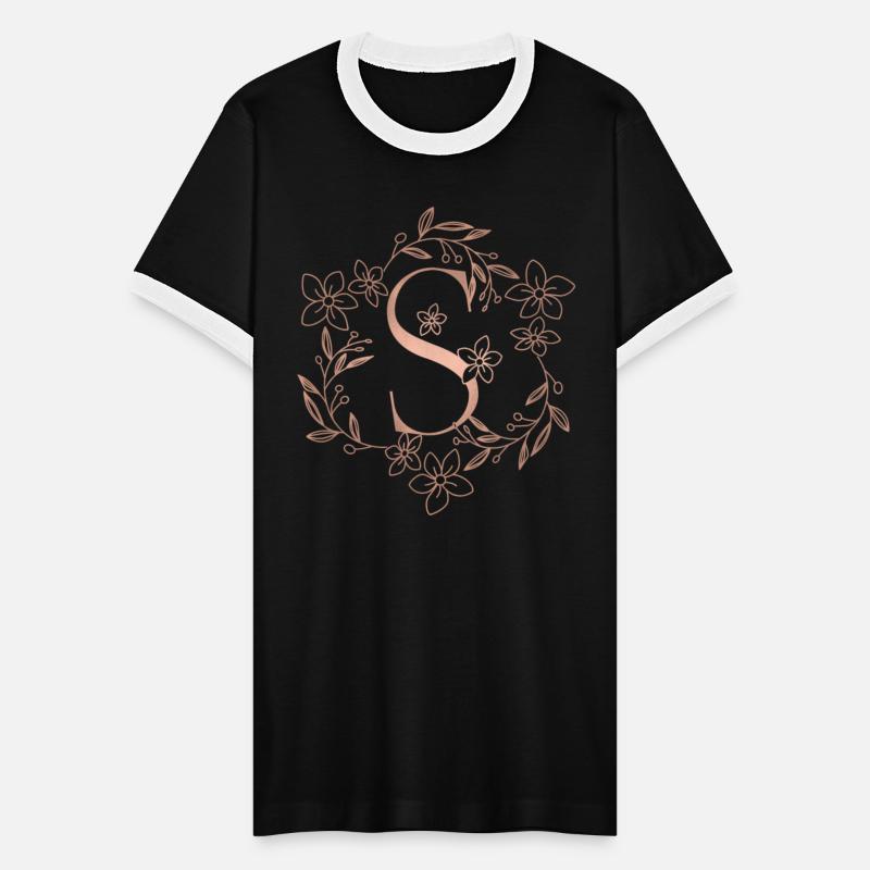 Cute Rose Gold Floral Monogram S