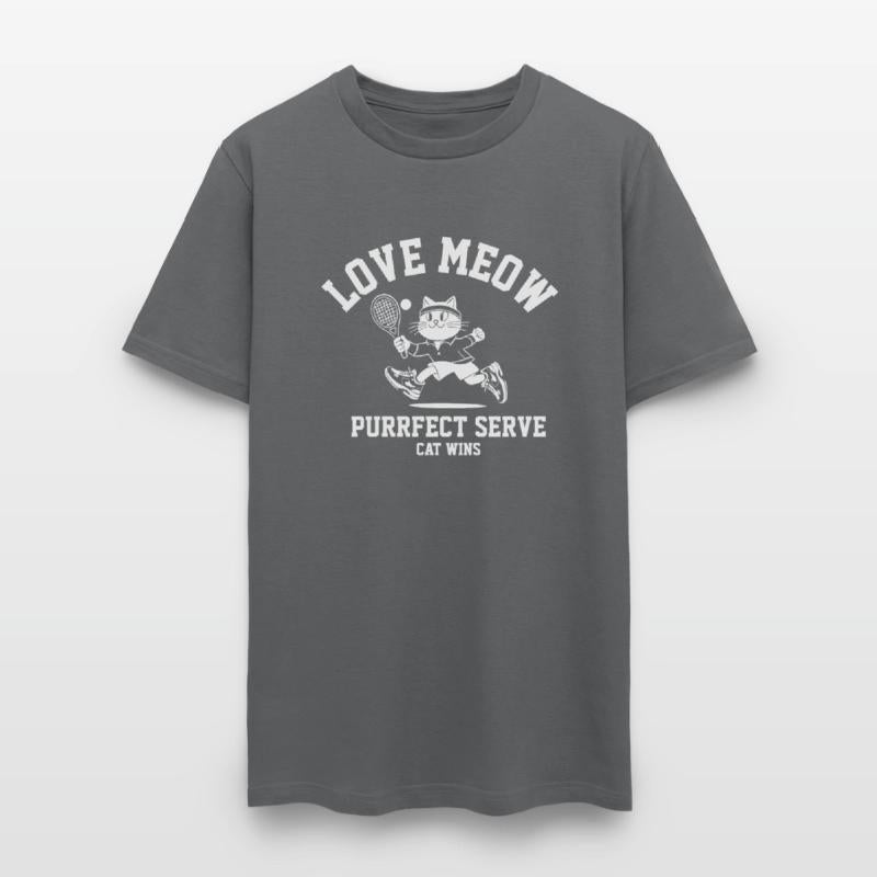 Cute Tennis Cat – Minimalist Line Art Illustration