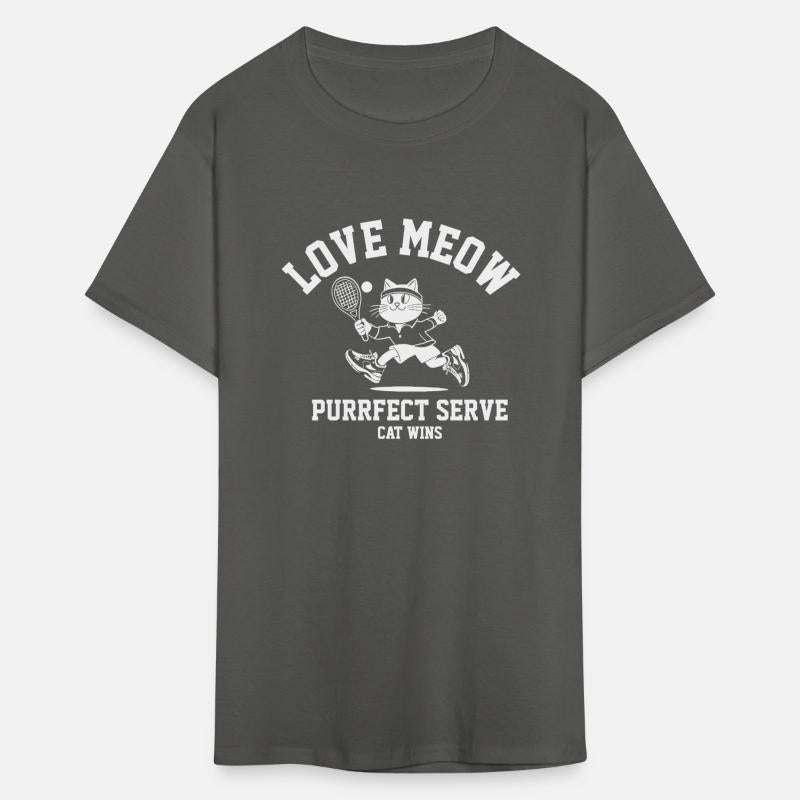 Cute Tennis Cat – Minimalist Line Art Illustration