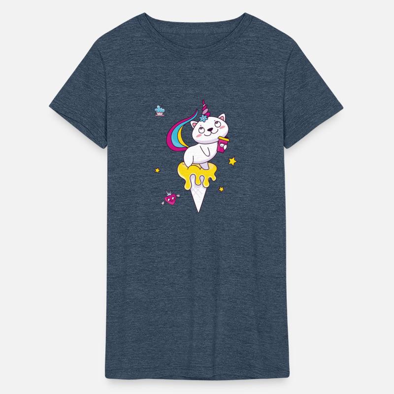 Cute unicorn cat on ice cream cone cartoon