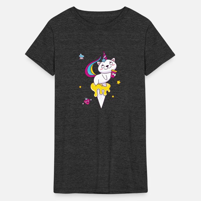 Cute unicorn cat on ice cream cone cartoon