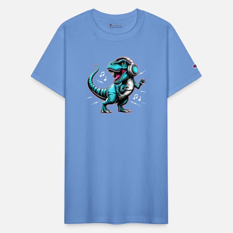 Dancing Tyrannosaurus Rex with Headphone