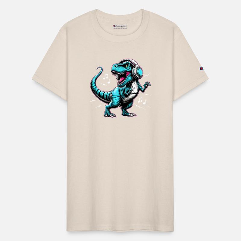 Dancing Tyrannosaurus Rex with Headphone