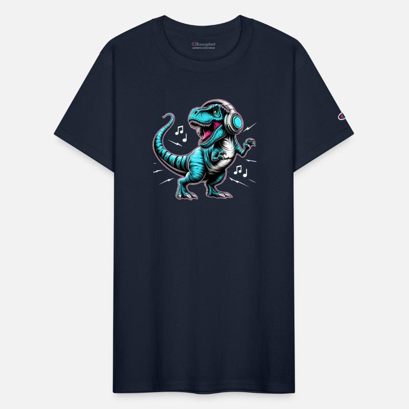 Dancing Tyrannosaurus Rex with Headphone