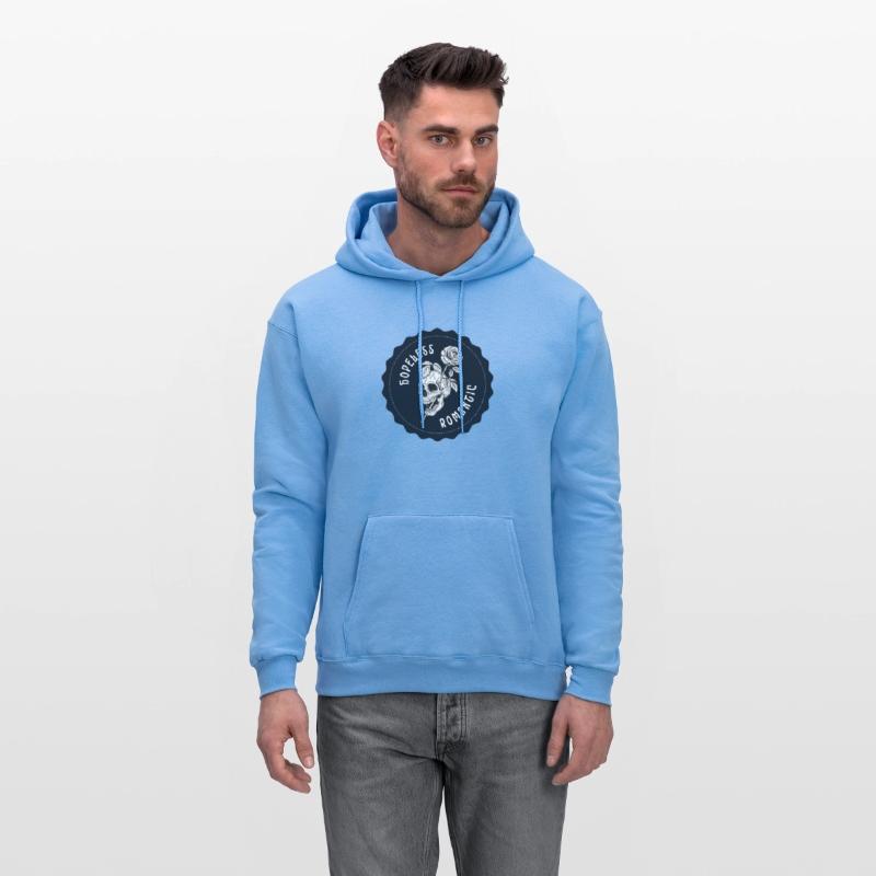 Dark Navy Illustrated Skull Hopeless Romantic