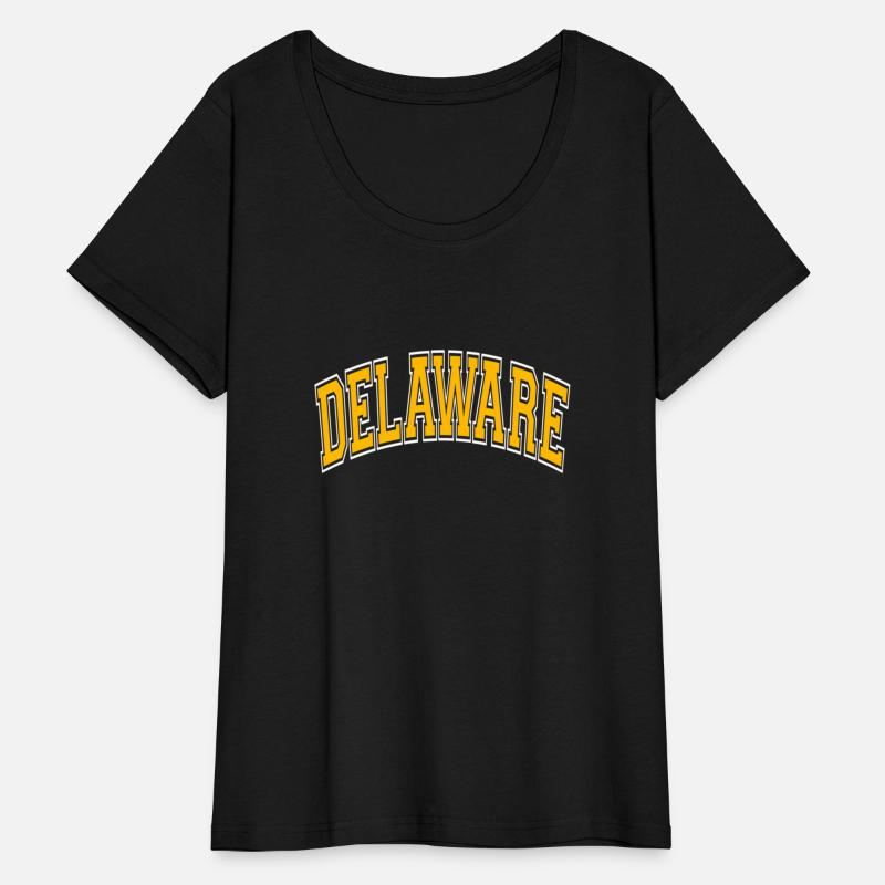 Delaware Varsity Style Amber Text