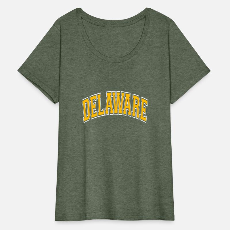 Delaware Varsity Style Amber Text