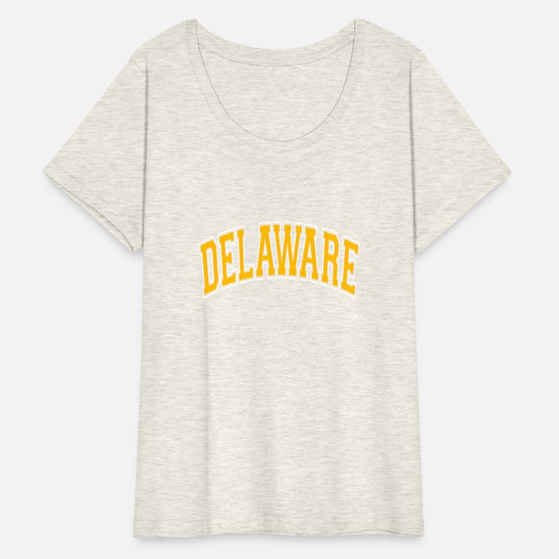 Delaware Varsity Style Amber Text