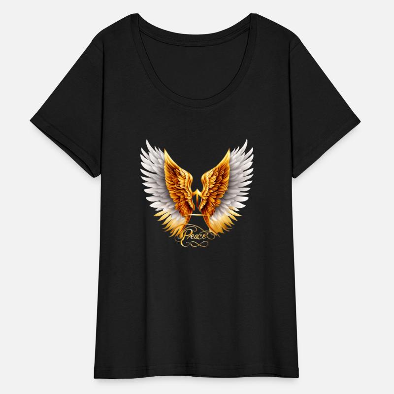 DIVINE HARMONY: STYLISH PEACE GOLD GRAY ANGEL WING