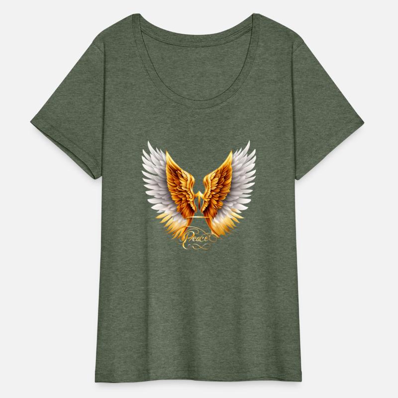 DIVINE HARMONY: STYLISH PEACE GOLD GRAY ANGEL WING