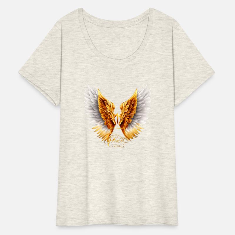 DIVINE HARMONY: STYLISH PEACE GOLD GRAY ANGEL WING