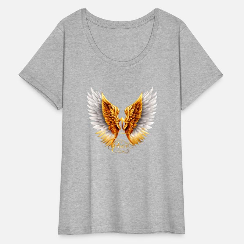 DIVINE HARMONY: STYLISH PEACE GOLD GRAY ANGEL WING