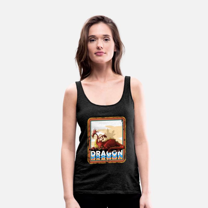 Dragon Castle Knight Vintage Medieval Retro Art