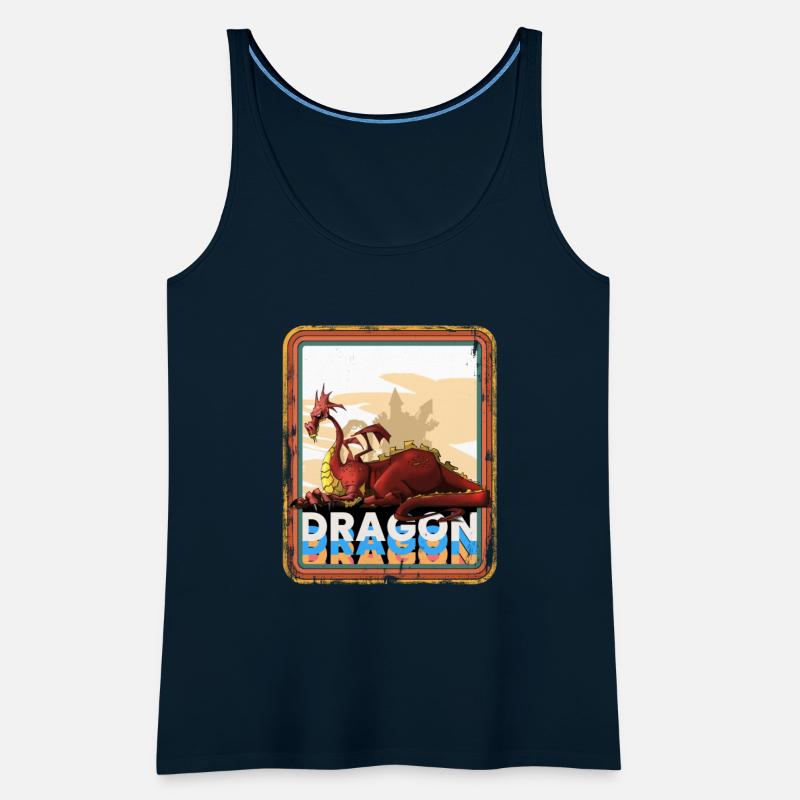 Dragon Castle Knight Vintage Medieval Retro Art