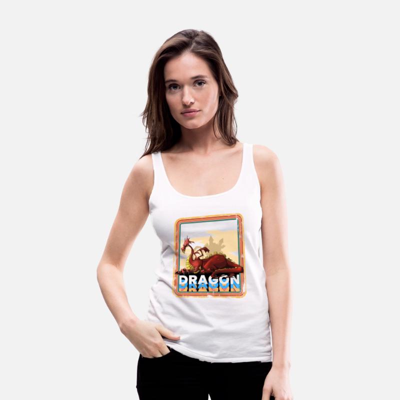 Dragon Castle Knight Vintage Medieval Retro Art