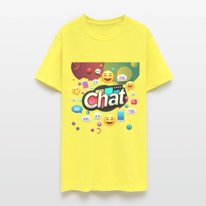 Dynamic 'Chat' Logo with Communication Icons"