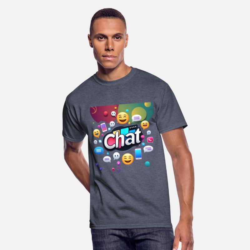 Dynamic 'Chat' Logo with Communication Icons"