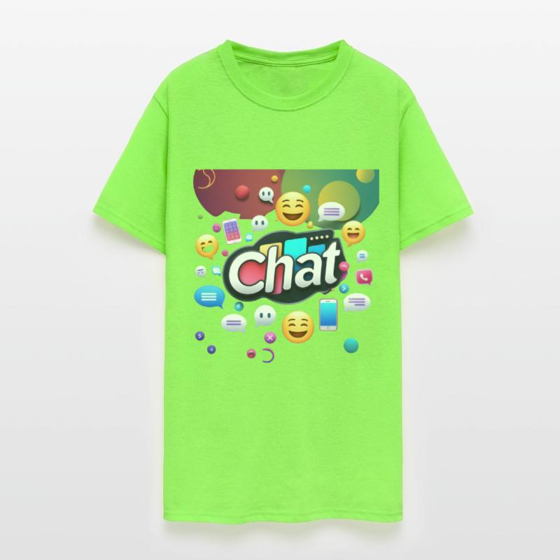 Dynamic 'Chat' Logo with Communication Icons"