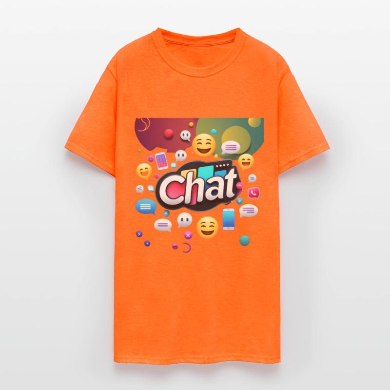 Dynamic 'Chat' Logo with Communication Icons"