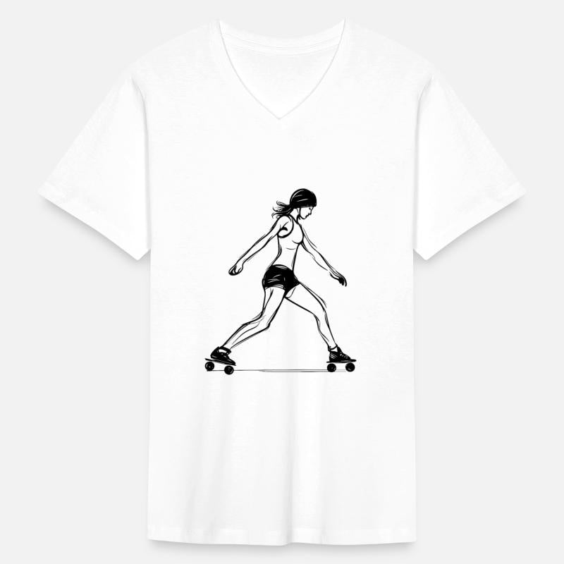 Female Roller Skater Line Art