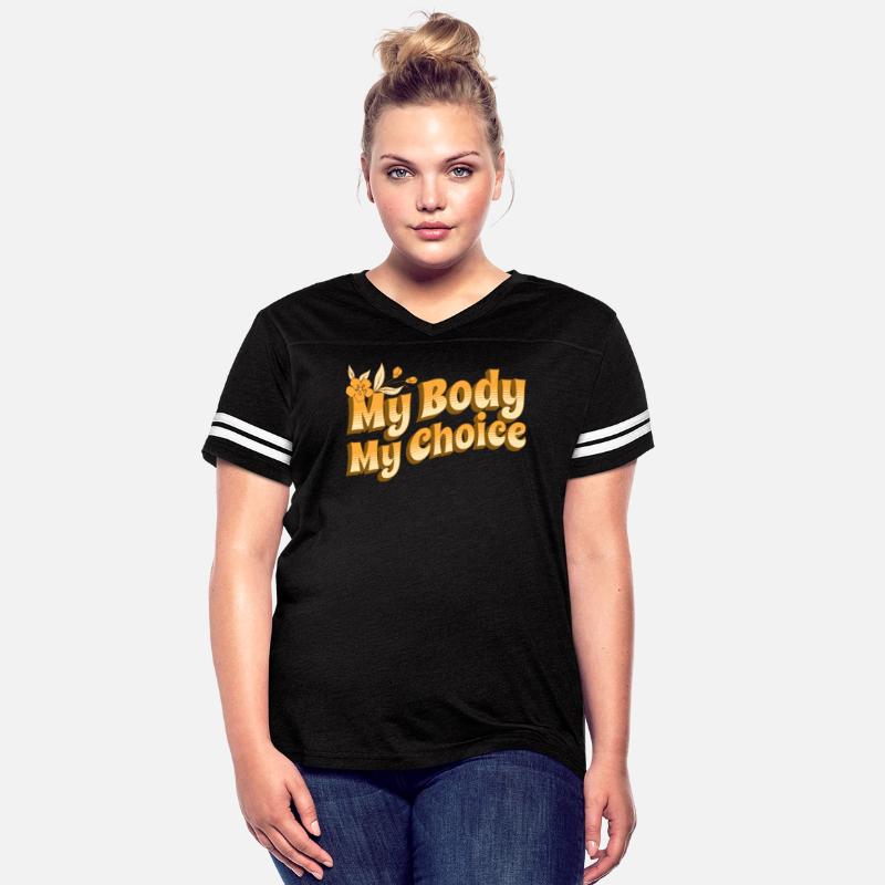 Feminist My Body My Choice Retro Floral Typography