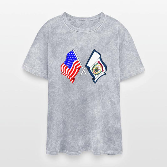 Flag USA and state West Virginia crossed