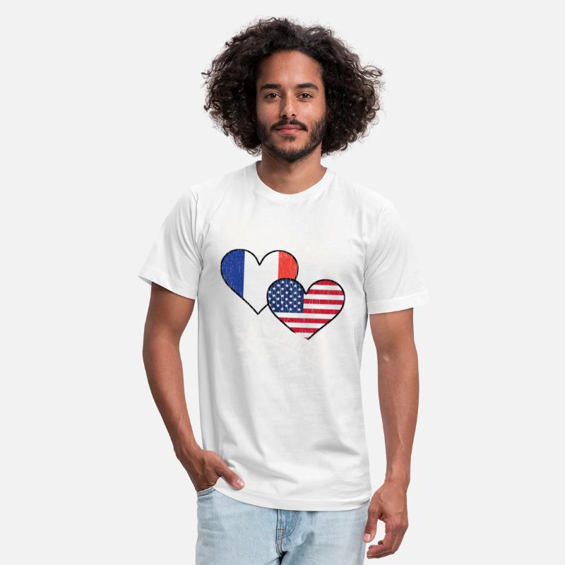 French American Heart Flags France America