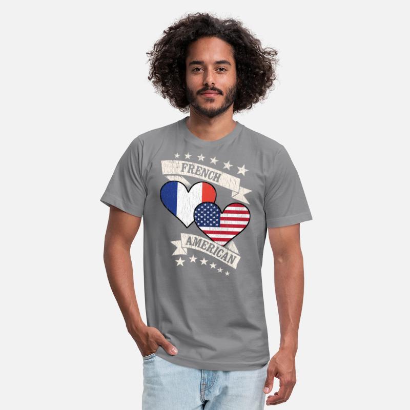 French American Heart Flags France America