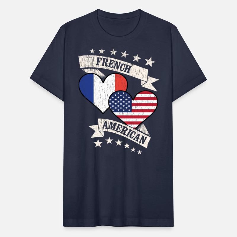 French American Heart Flags France America