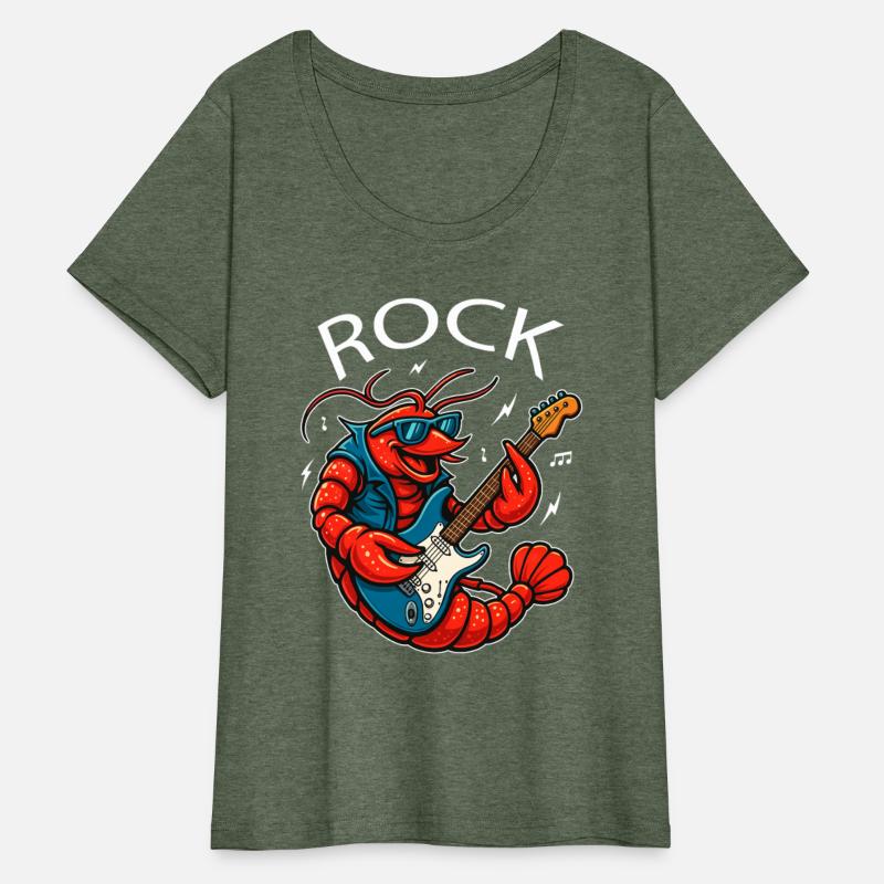 Funny Rock Lobster Playing Electric Guitar Cartoon
