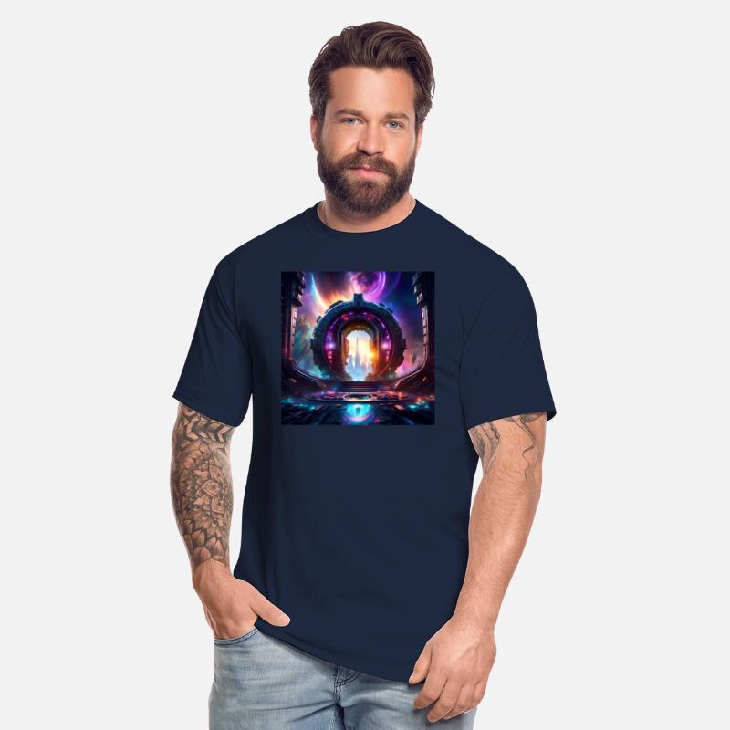 Future Portal Space Gateway with Cosmic Sky