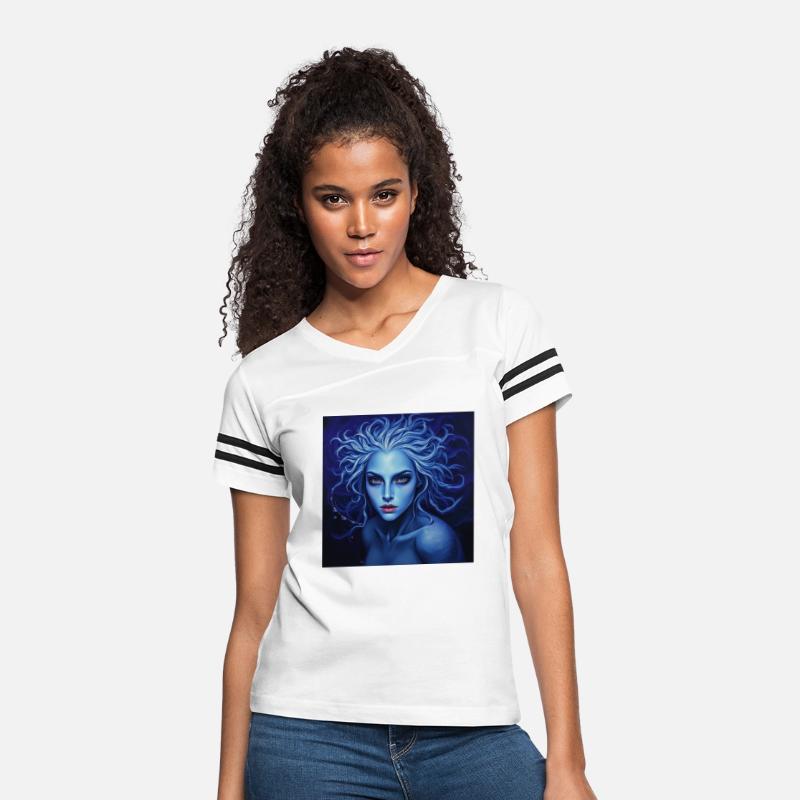 Ghostly siren with ethereal pale skin seaweed