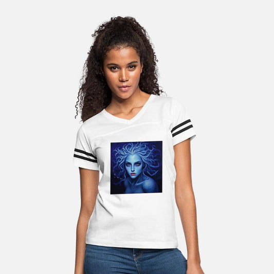 Ghostly siren with ethereal pale skin seaweed