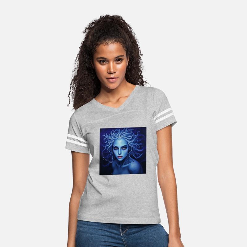 Ghostly siren with ethereal pale skin seaweed