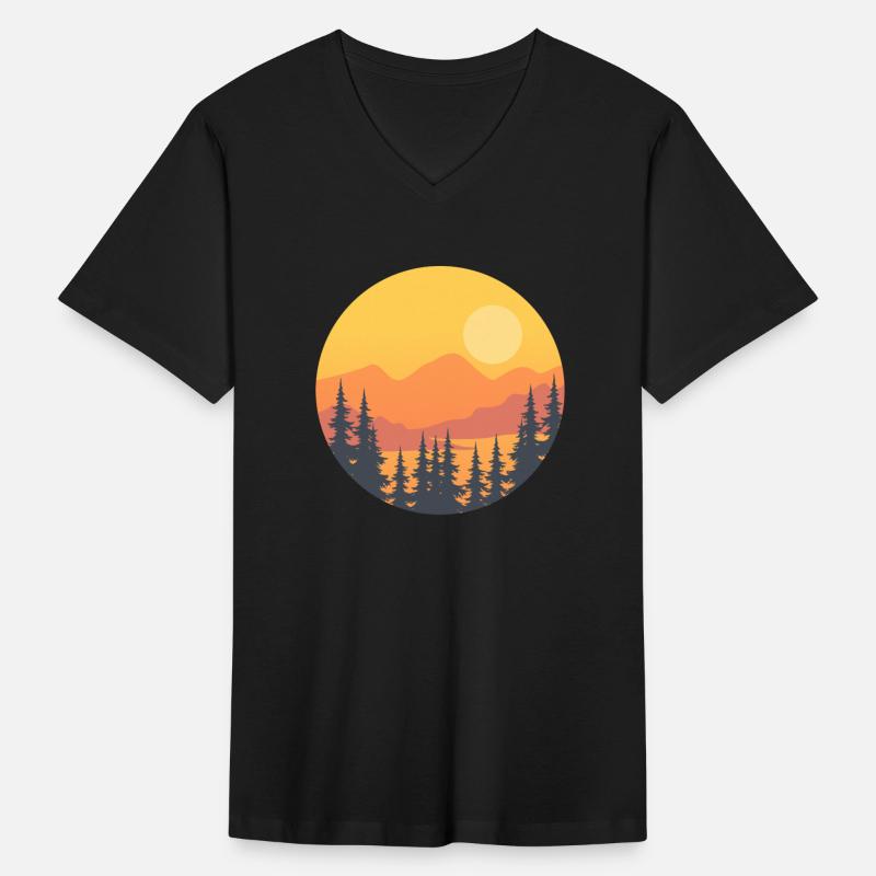 Golden Pines - Minimal Forest Sunset Scene
