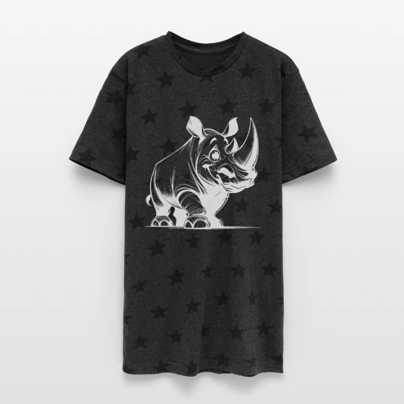 Grinning Rhino Line Drawing Sketch