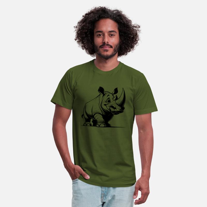 Grinning Rhino Line Drawing Sketch