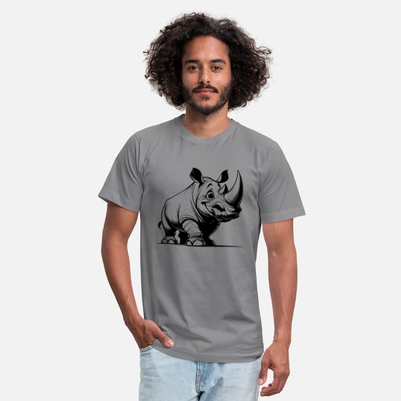 Grinning Rhino Line Drawing Sketch