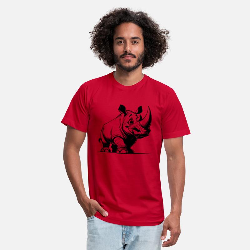 Grinning Rhino Line Drawing Sketch