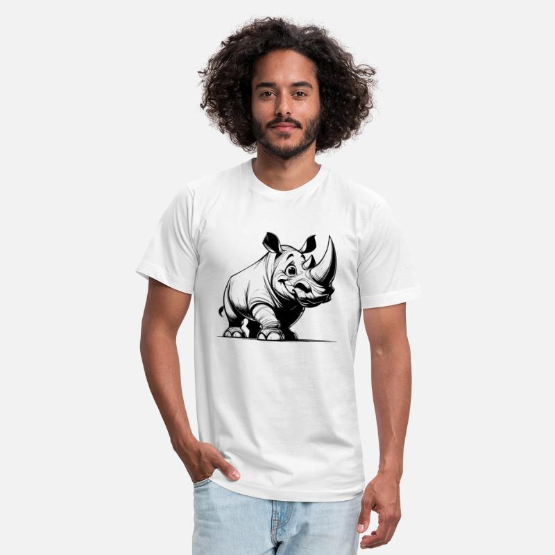 Grinning Rhino Line Drawing Sketch