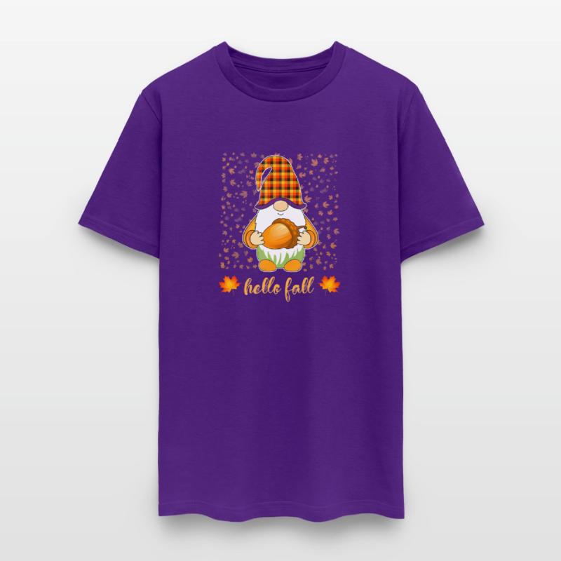 Halloween Funny Gnome Holding Acorn Autumn Hello