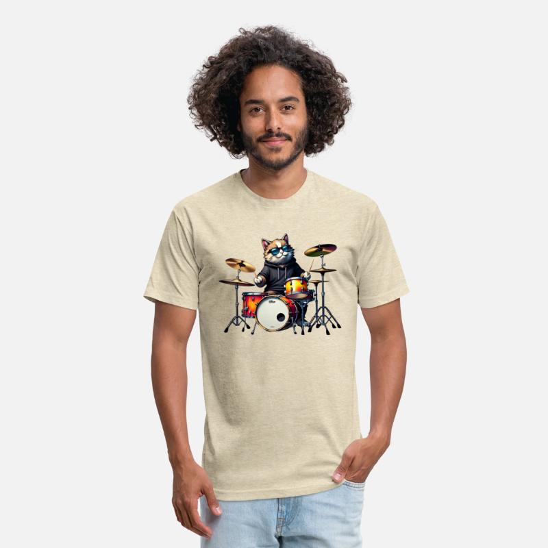 Hipster Cat with Drumsticks Tee