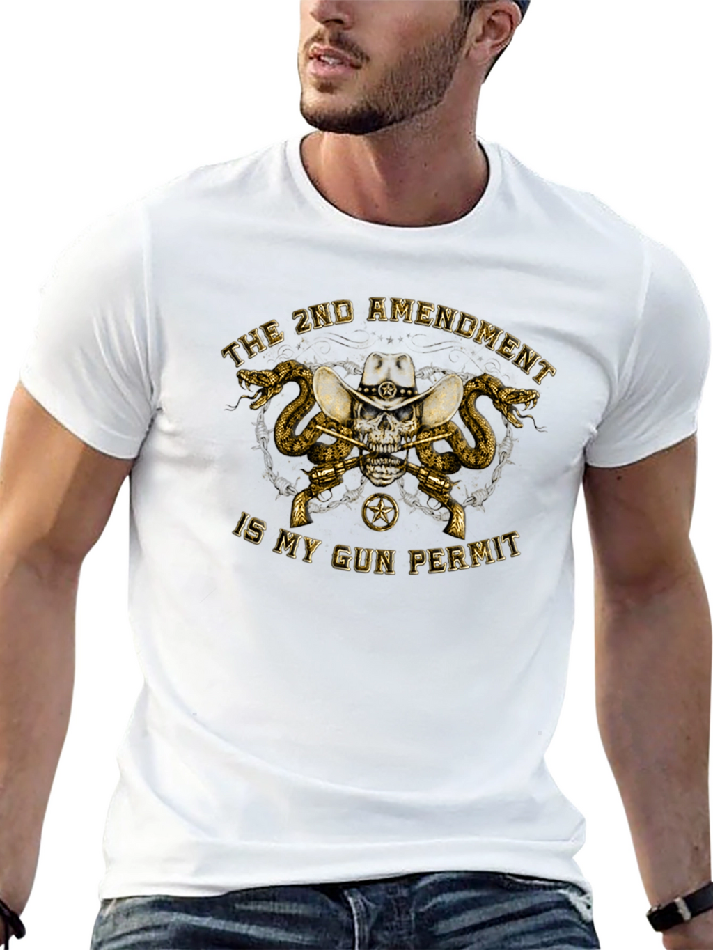 2nd Amendment Skull Graphic T-Shirt