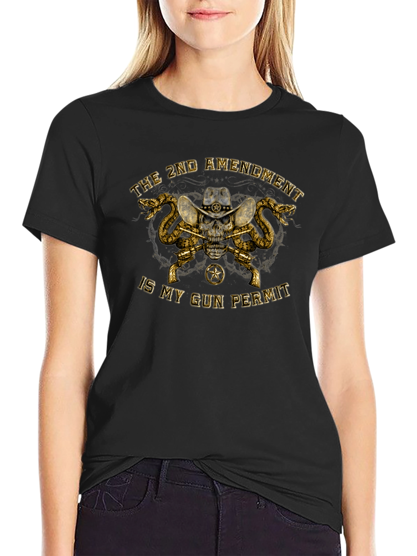 2nd Amendment Skull Graphic T-Shirt