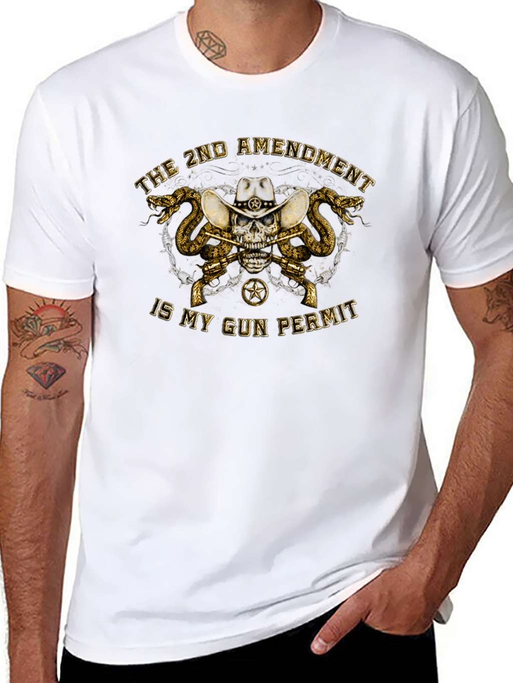 2nd Amendment Skull Graphic T-Shirt