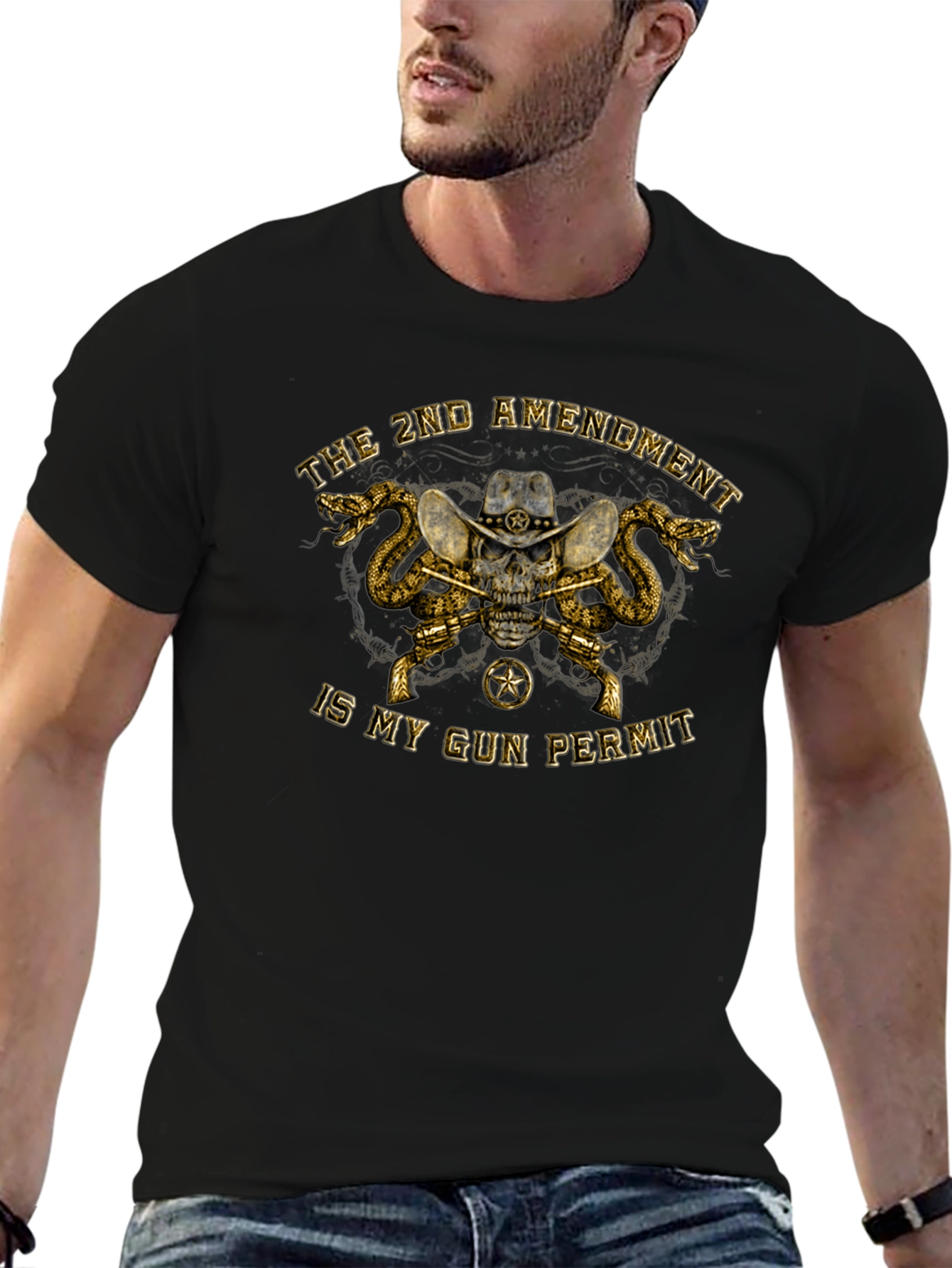2nd Amendment Skull Graphic T-Shirt