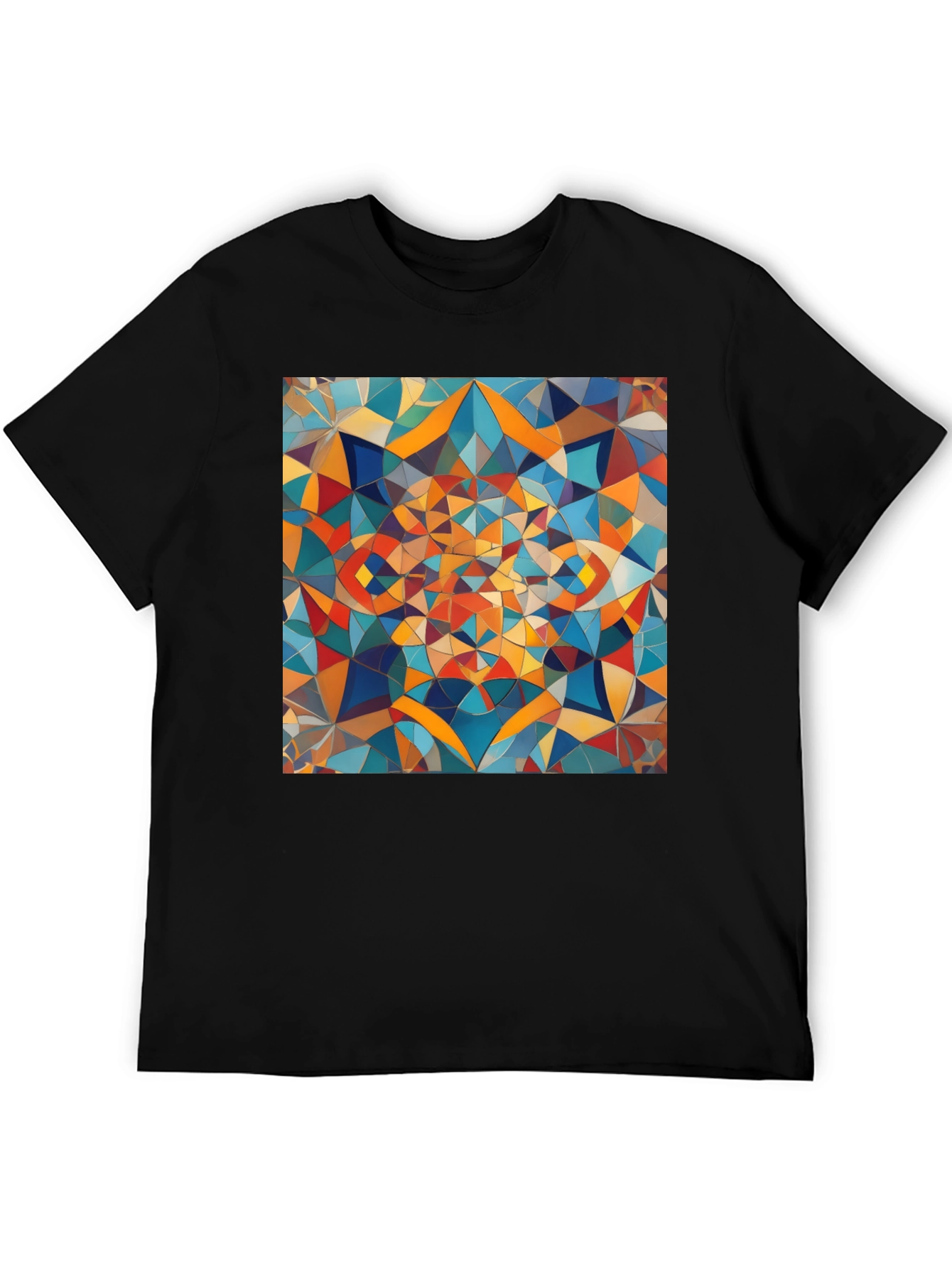 Abstract Geometric Art Black T-Shirt