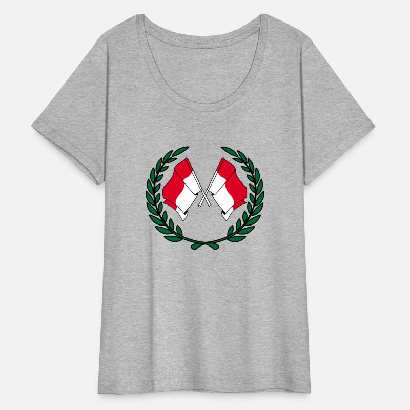 Indonesia flags in laurel wreath